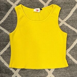 Lucy Crop Yellow Tank Top